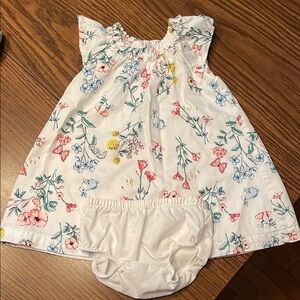 Carter's White Diaper Cover with Delicate Floral Design